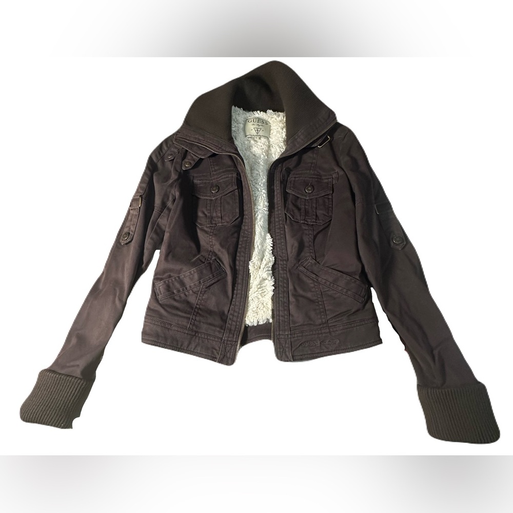 Guess Women's Dark Brown Utility Jacket